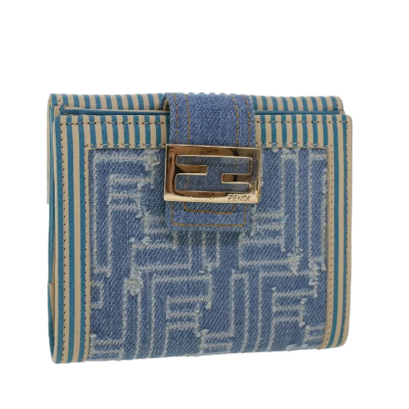 FENDI Zucca Canvas Wallet Denim Blue  yk7166