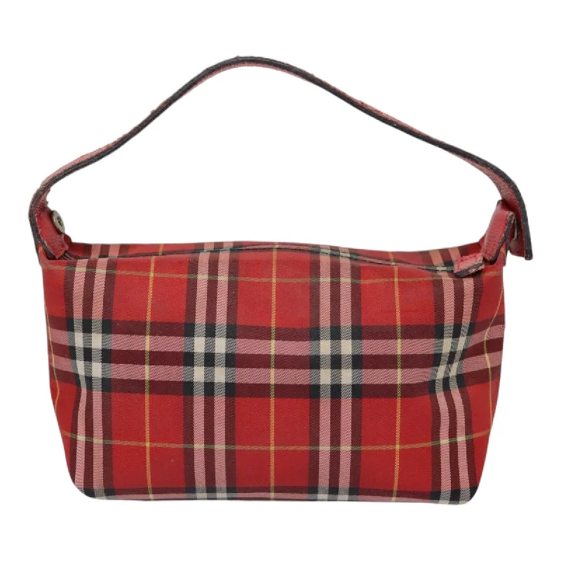 BURBERRY Nova Check Hand Bag Nylon Red  ti1985