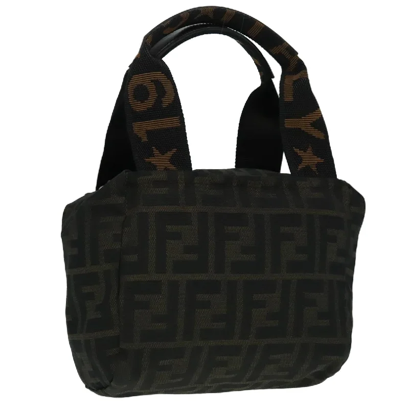 FENDI Zucca Canvas Hand Bag Brown Black  ep5977