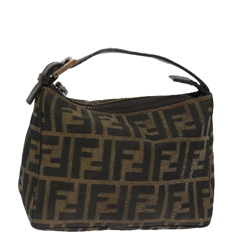 FENDI Zucca Canvas Hand Bag Brown  yk11812