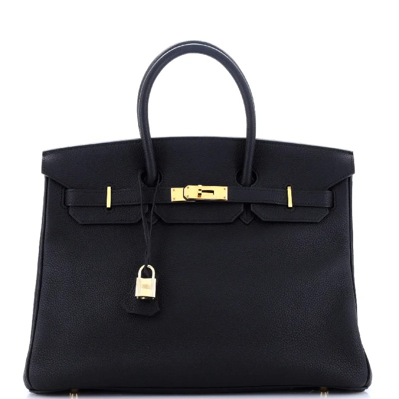 Birkin Handbag Noir Togo with Gold Hardware 35