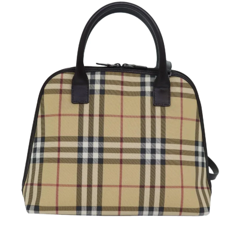 BURBERRY Nova Check Hand Bag PVC 2way Beige  ep4689