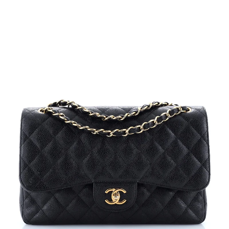 Classic Double Flap Bag Quilted Caviar Jumbo