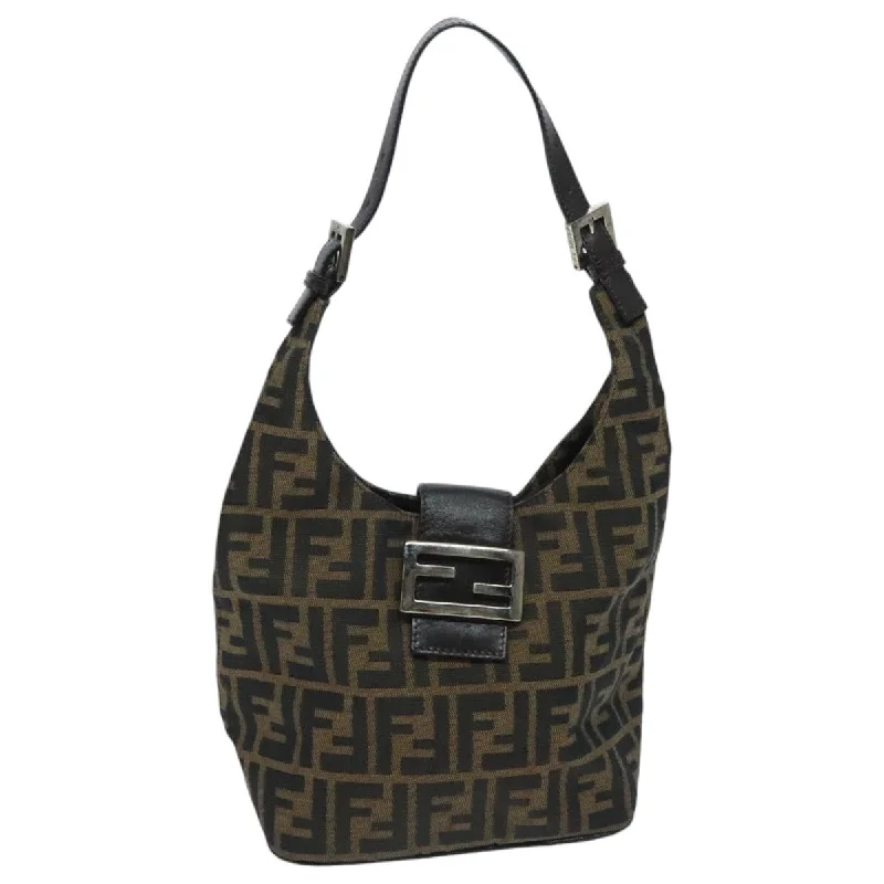 FENDI Zucca Canvas Mamma Baguette Shoulder Bag Brown  yk15584