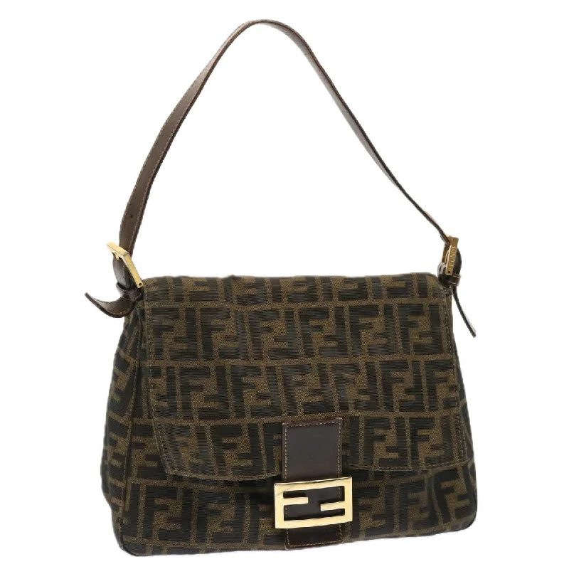 FENDI Zucca Canvas Mamma Baguette Shoulder Bag Brown  bs13764