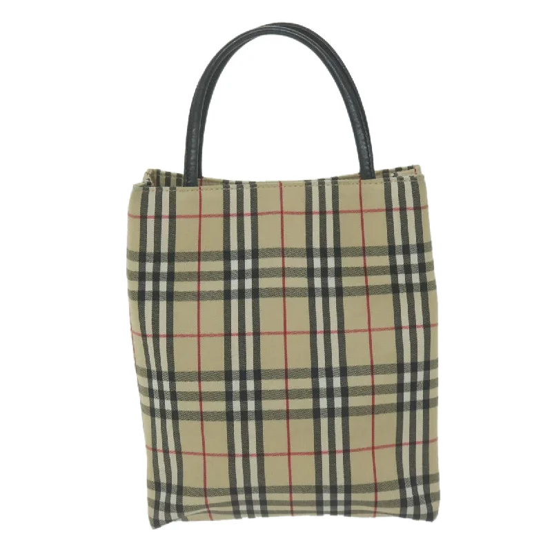 BURBERRY Nova Check Hand Bag Nylon Canvas Beige  ep3149