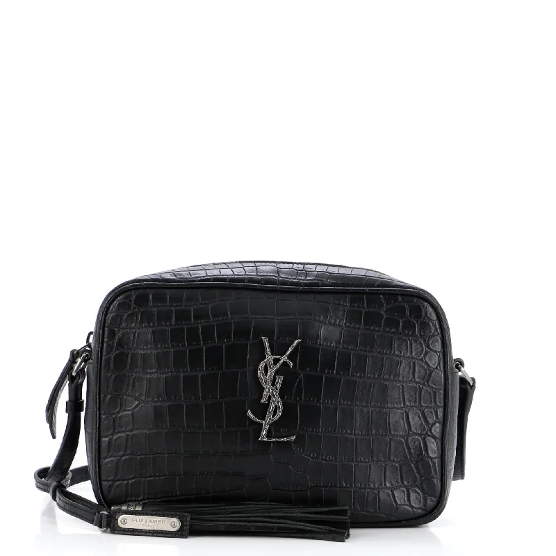 Lou Camera Bag Crocodile Embossed Leather Small