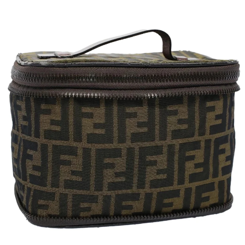 FENDI Zucca Canvas Vanity Cosmetic Pouch Brown  ac2172