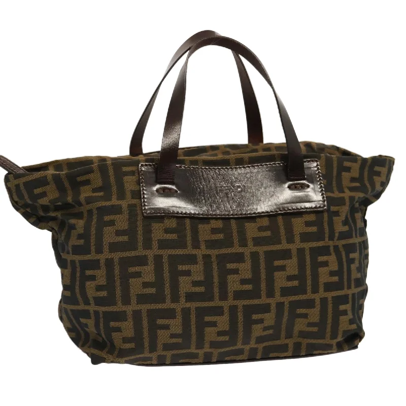 FENDI Zucca Canvas Hand Bag Brown Black  ep4011