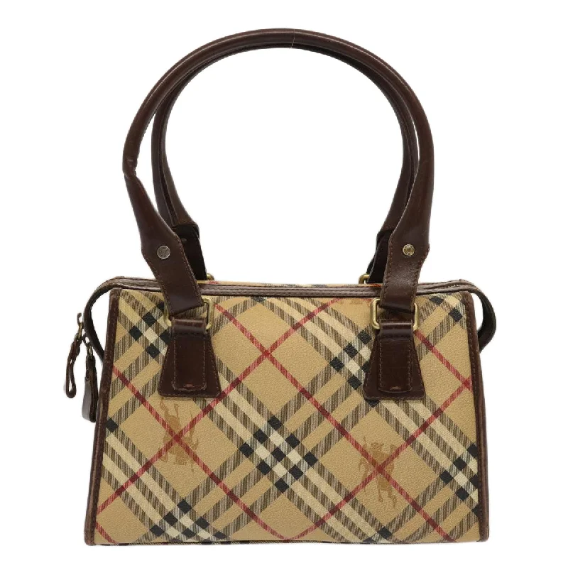 BURBERRY Nova Check Hand Bag PVC Beige  70753