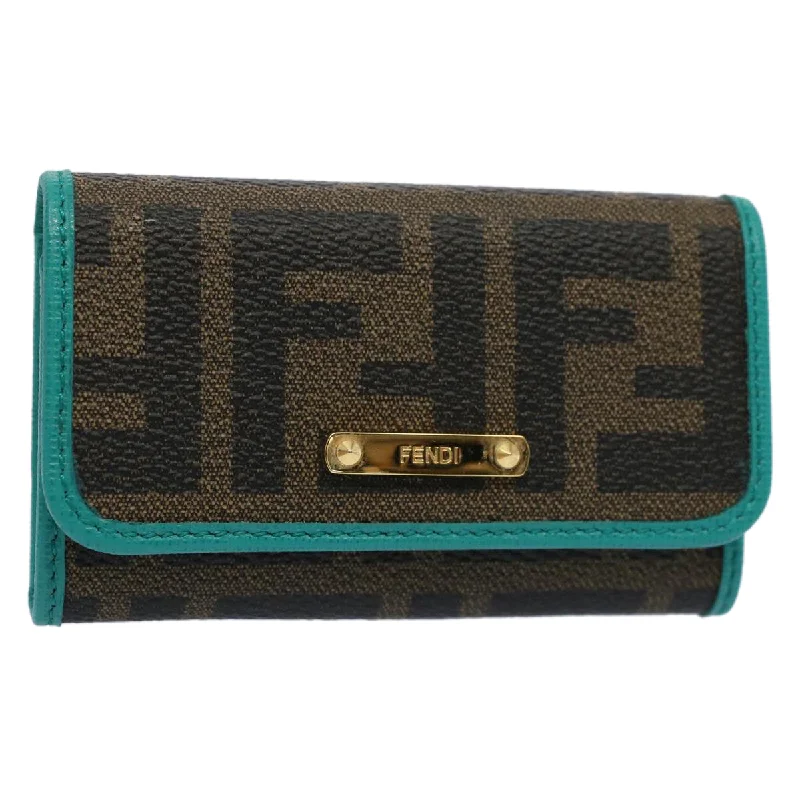 FENDI Zucca Canvas Key Case Black Brown  am5112