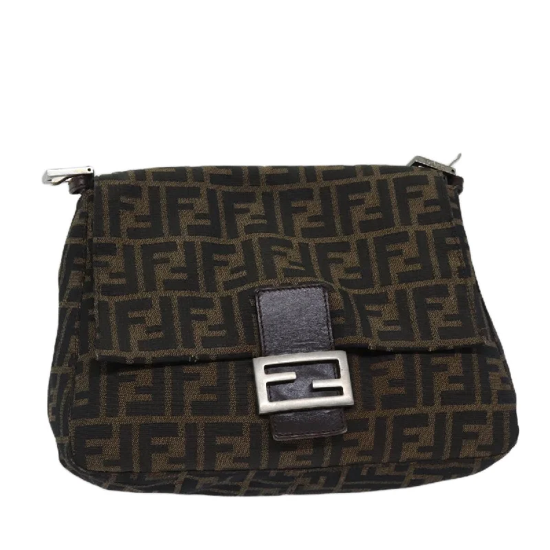 FENDI Zucca Canvas Mamma Baguette Shoulder Bag Brown  71188