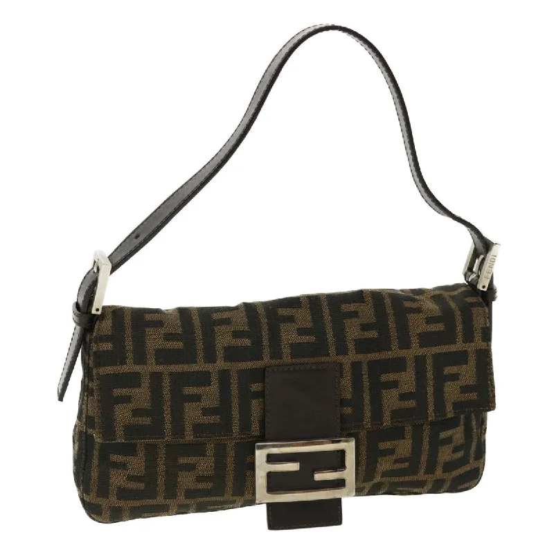 FENDI Zucca Canvas Mamma Baguette Shoulder Bag Brown  lt693