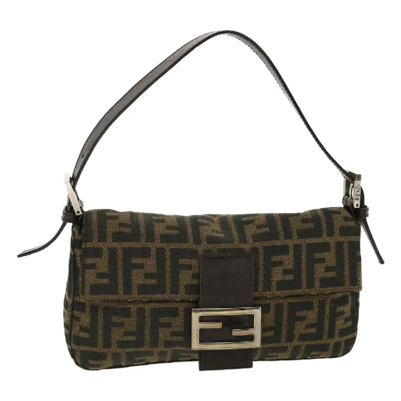 FENDI Zucca Canvas Mamma Baguette Shoulder Bag Brown  lt692