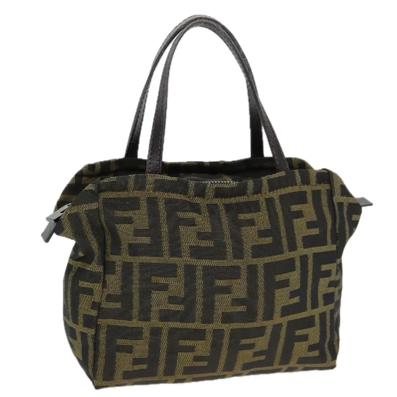 FENDI Zucca Canvas Hand Bag Brown 2415 8N000  am6679