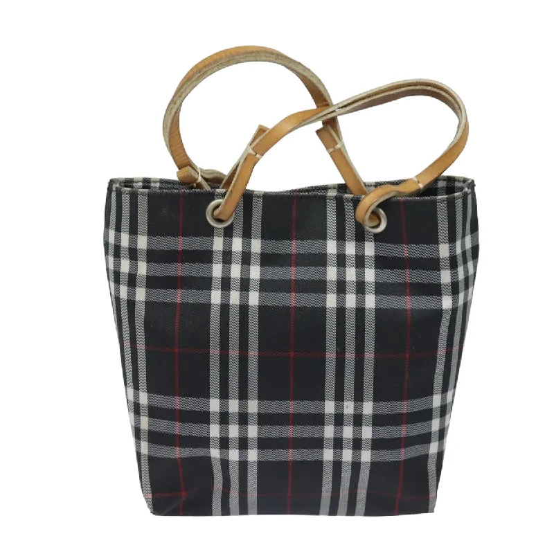 BURBERRY Nova Check Hand Bag Nylon Black  bs15673