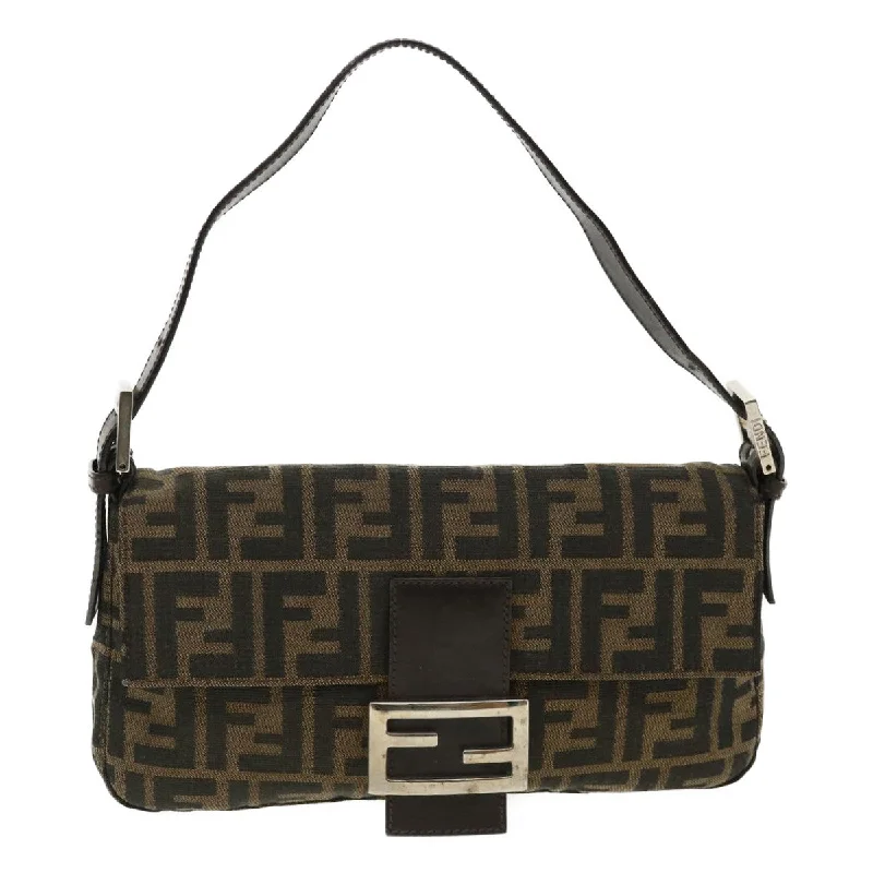 FENDI Zucca Canvas Mamma Baguette Shoulder Bag Brown  lt691