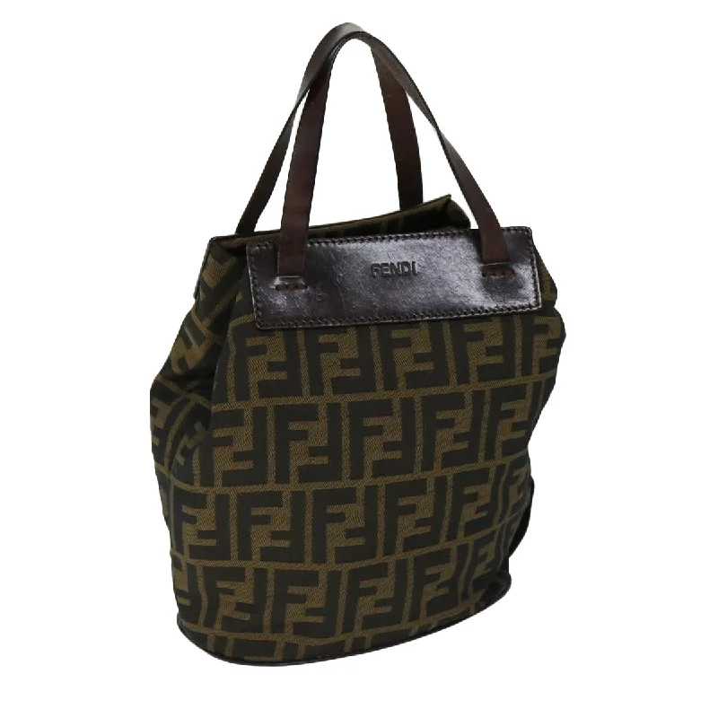 FENDI Zucca Canvas Hand Bag Brown Black  ep3784