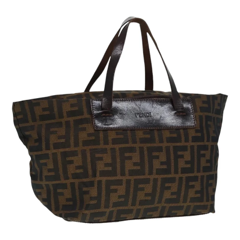 FENDI Zucca Canvas Hand Bag Brown Black  ep5621