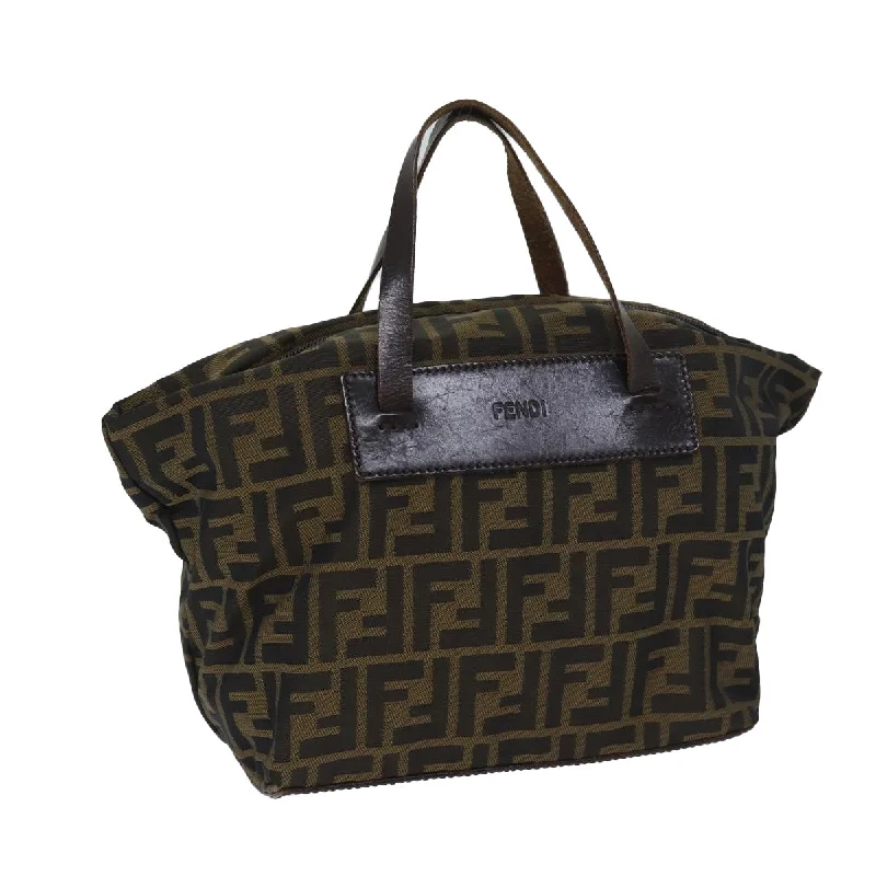 FENDI Zucca Canvas Hand Bag Brown Black  ep3722