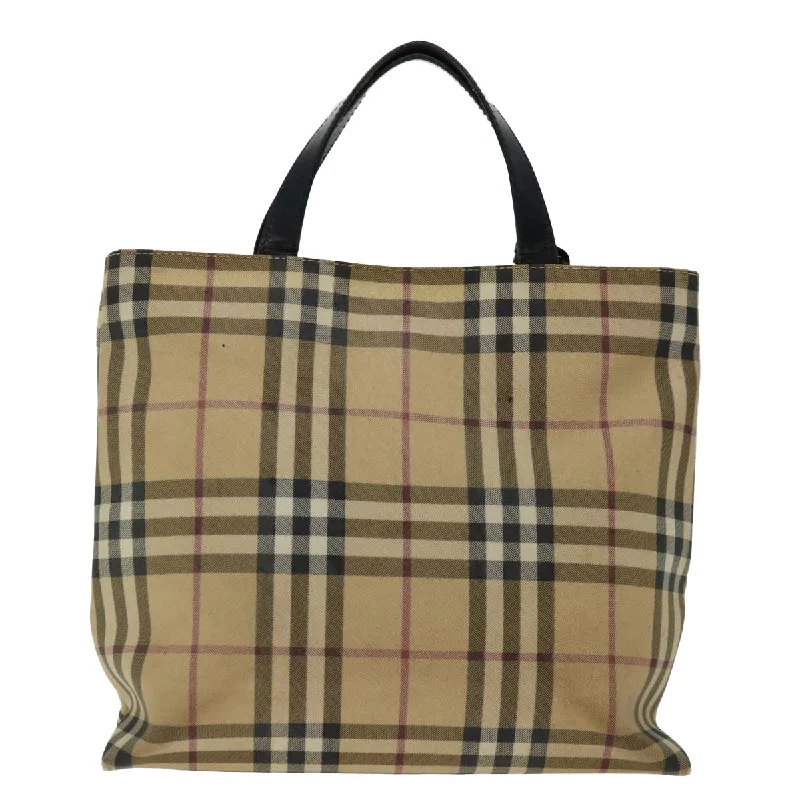 BURBERRY Nova Check Hand Bag PVC Beige  ki4182