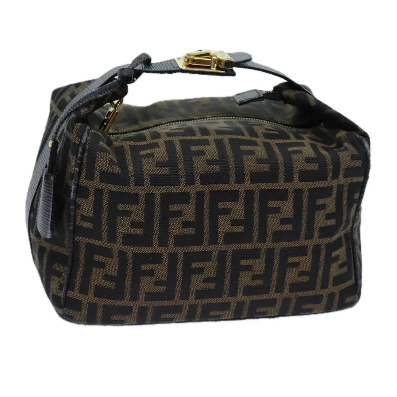 FENDI Zucca Canvas Vanity Hand Bag Brown  71012