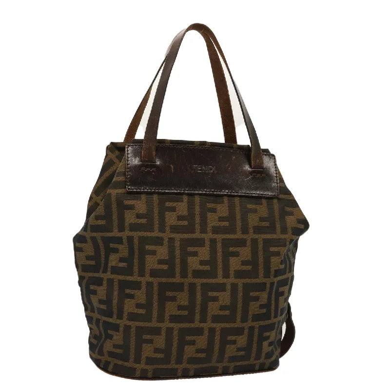 FENDI Zucca Canvas Hand Bag Brown  bs13987