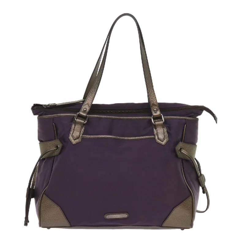 BURBERRY Tote Bag Nylon Purple  65716