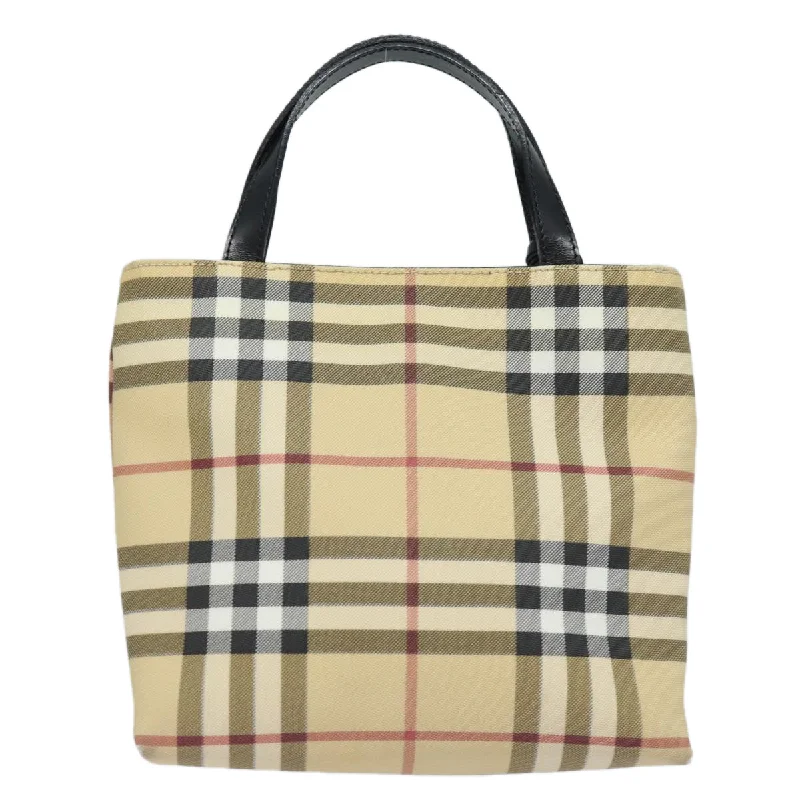 BURBERRY Nova Check Hand Bag PVC Beige  ep4717