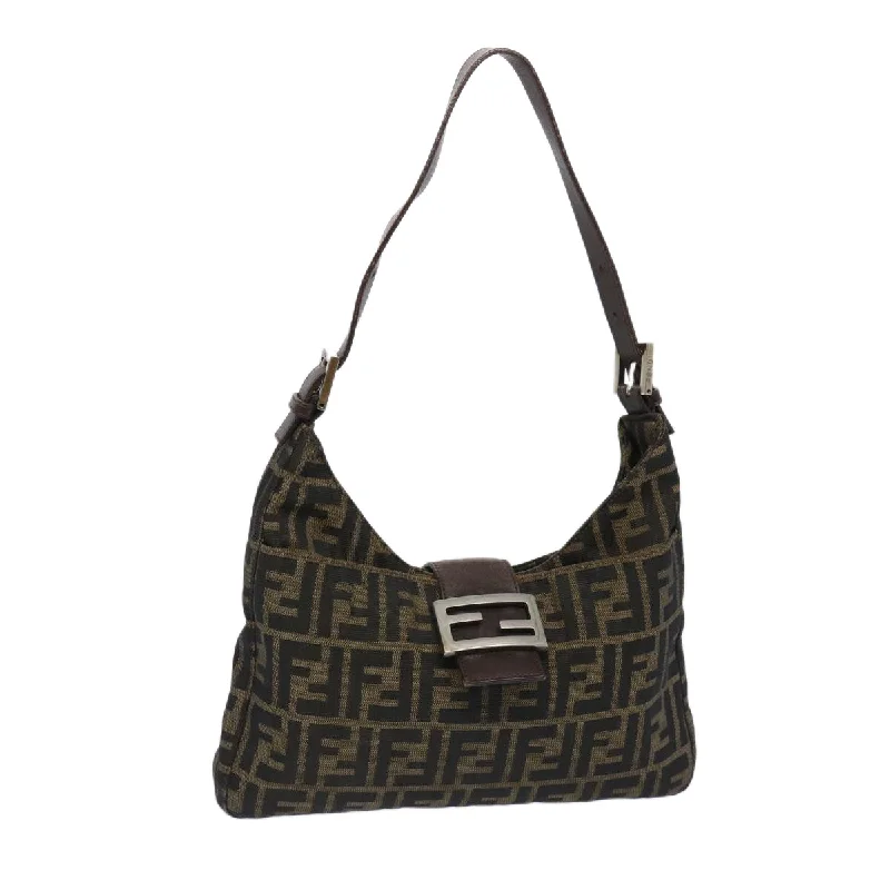 FENDI Zucca Canvas Mamma Baguette Shoulder Bag Brown  66062