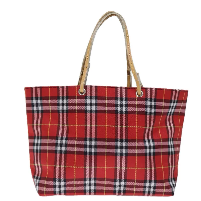 BURBERRY Nova Check Hand Bag Nylon Red  bs14025