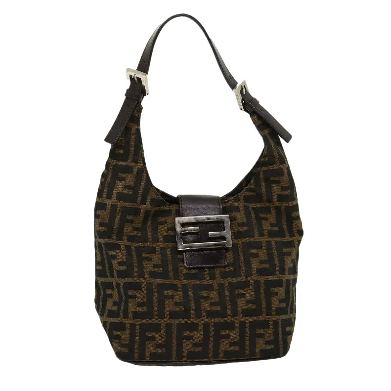 FENDI Zucca Canvas Mamma bucket Shoulder Bag Brown  am2731g