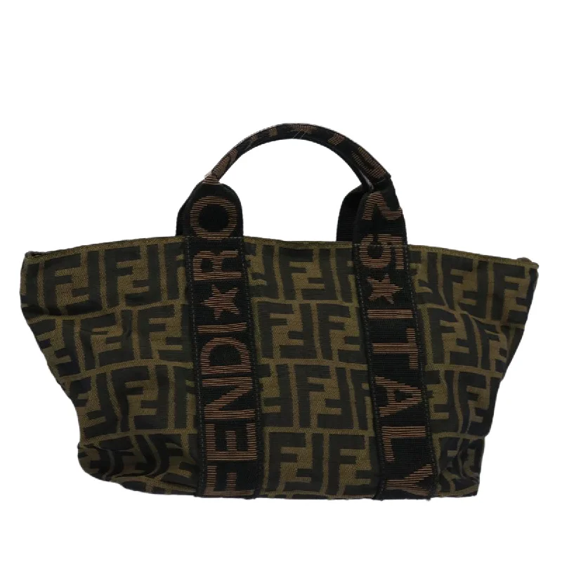 FENDI Zucca Canvas Hand Bag Brown  yk9822