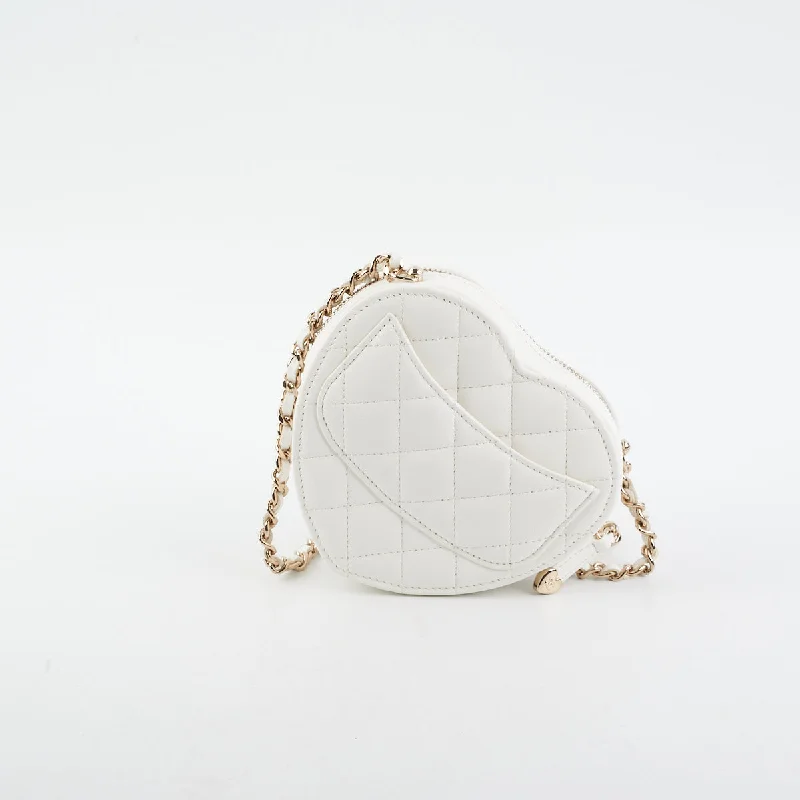 Chanel Mini Heart Bag White