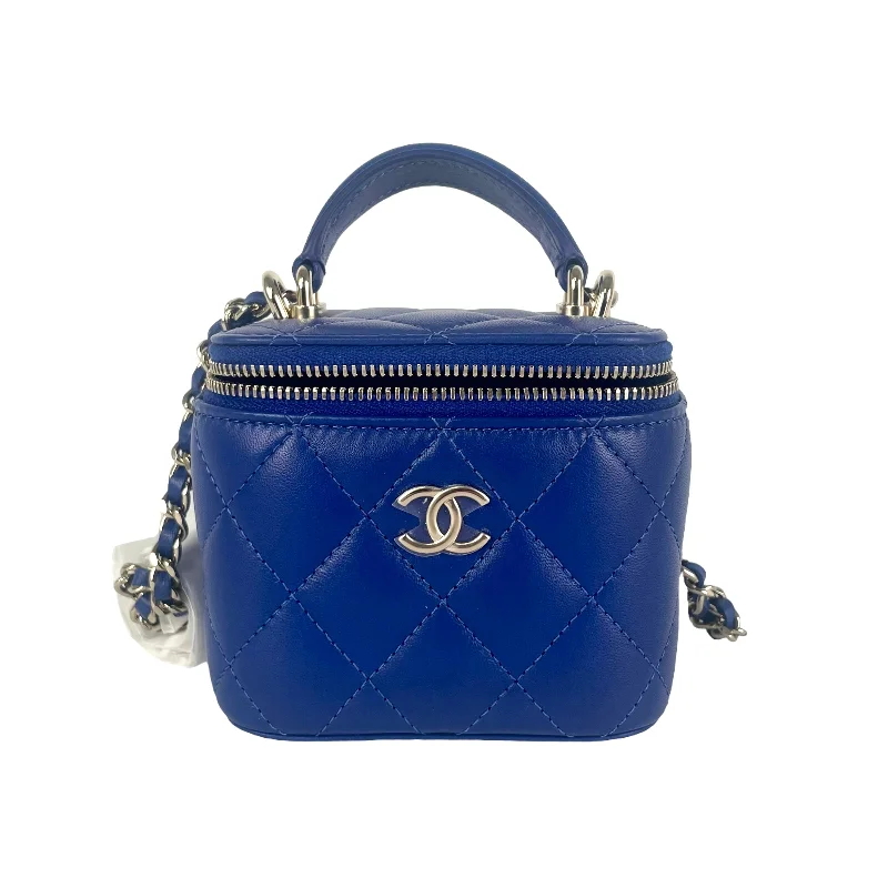 Chanel Mini Vanity Case with Handle Blue