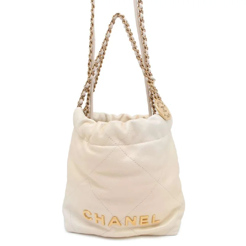 CHANEL CHANEL 22 Handbag Ivory/Gradation AS3980 Leather Size Mini