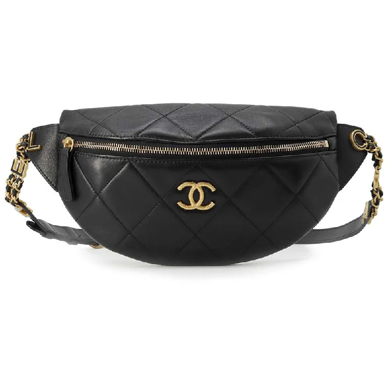 CHANEL Crossbody Bag Black AS4860 Lambskin