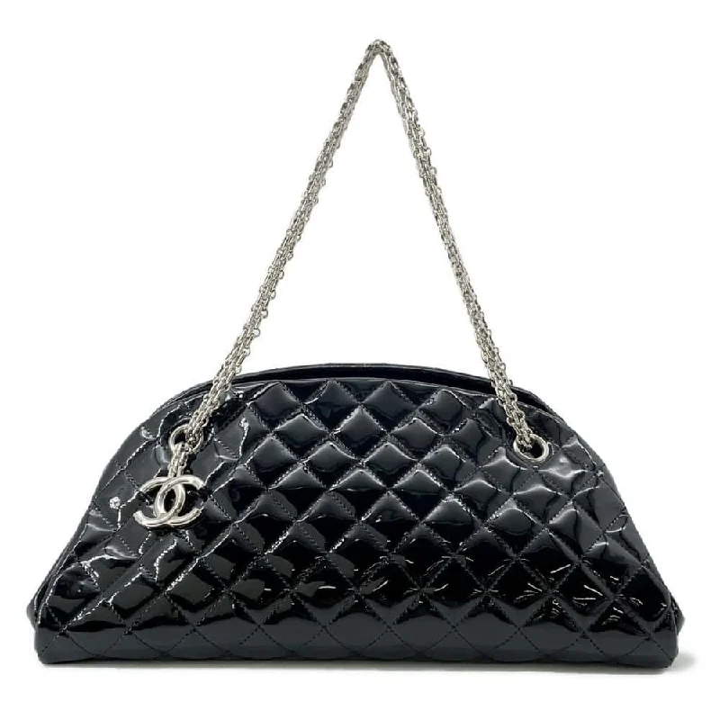 CHANEL Mademoiselle Bowling Bag Black A50556 Patent Leather