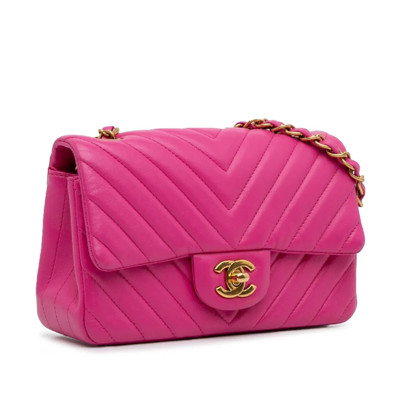 Chanel Mini Chevron Quilted Lambskin Rectangular Flap (nY0kHq)