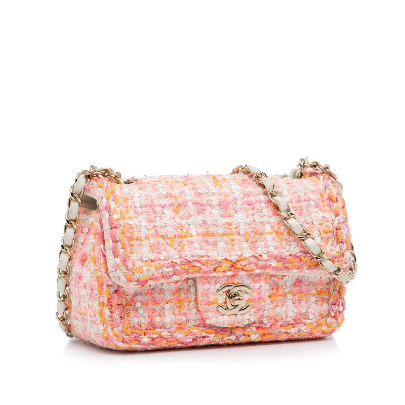 Chanel Mini Classic Embellished Tweed Flap Bag (xnY6RF)