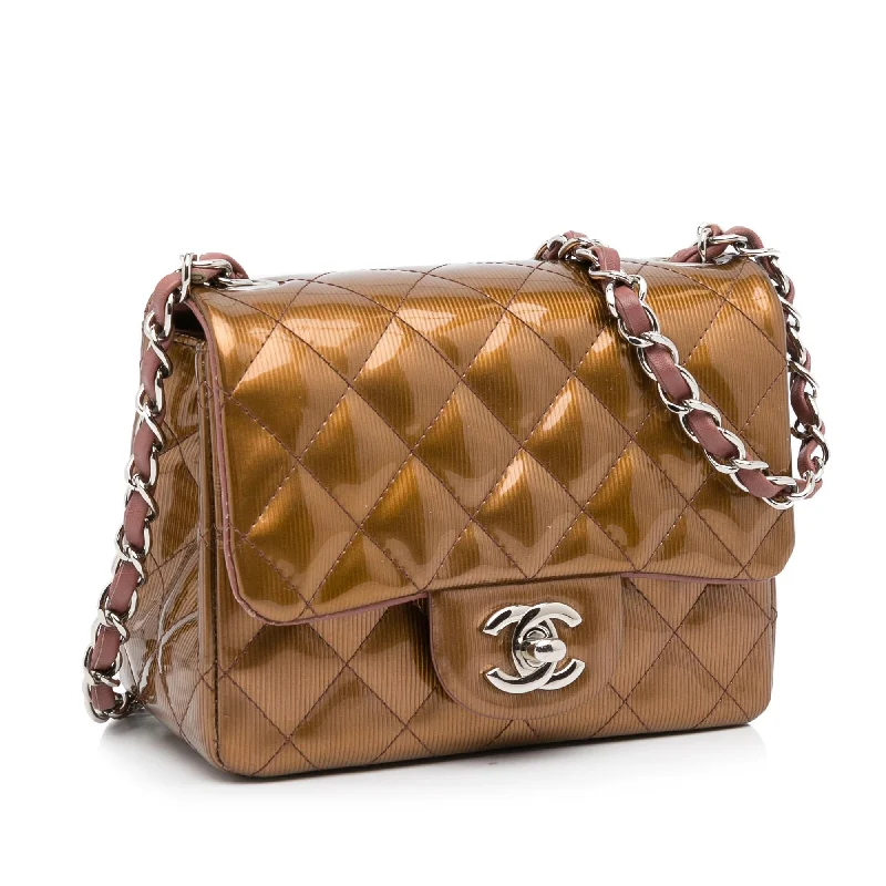 Chanel Mini Classic Square Patent Single Flap (nmtI7p)