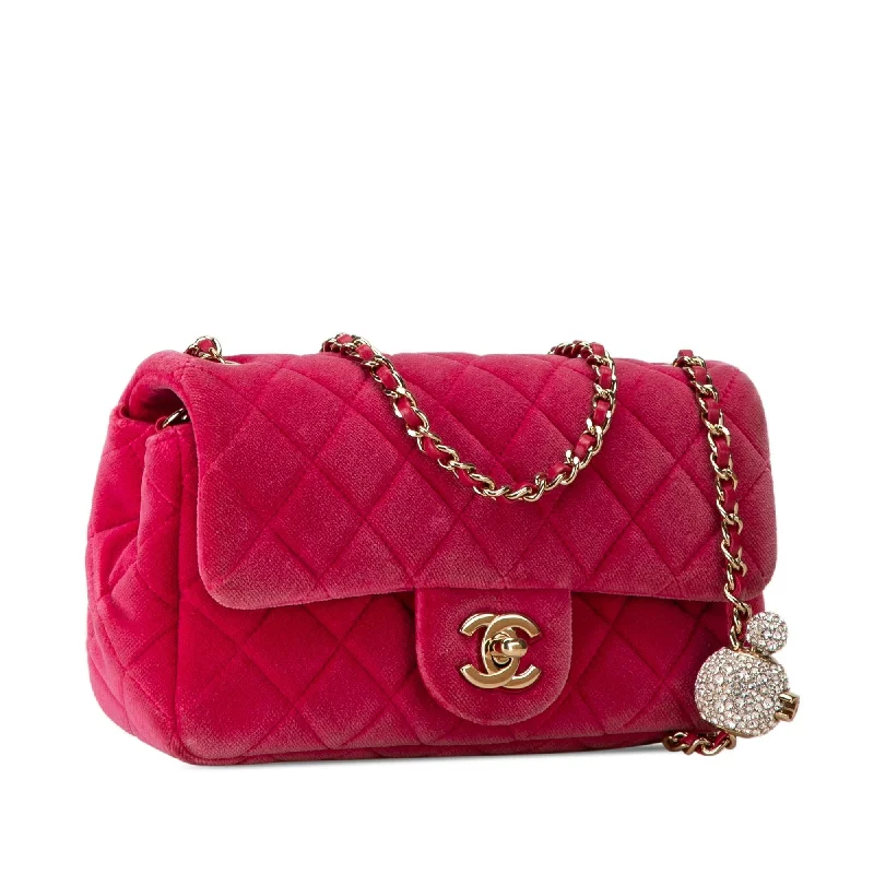 Chanel Mini Quilted Velvet Pearl Crush Single Flap (5l30UH)