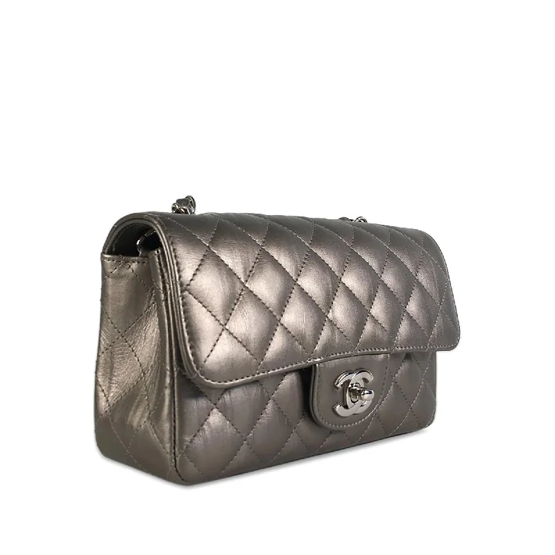 Chanel Mini Rectangular Classic Metallic Calfskin Single Flap (IFLFGn)