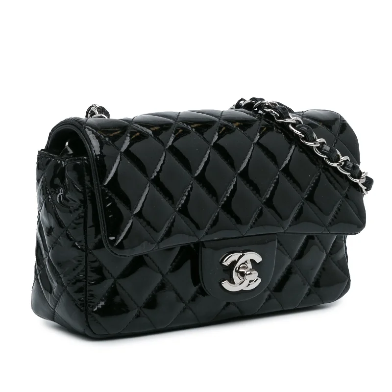 Chanel Mini Rectangular Classic Patent Single Flap (H2RONy)