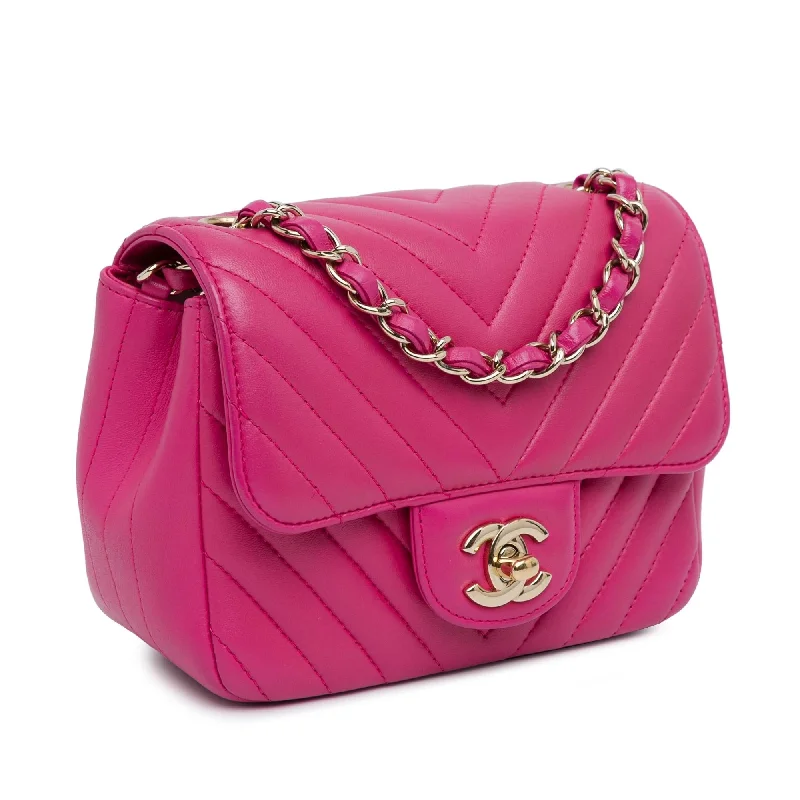 Chanel Mini Square Classic Lambskin Chevron Flap (Z0yp7W)