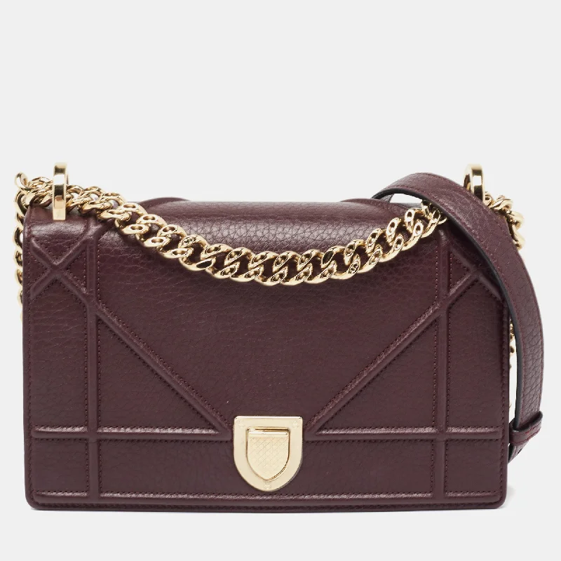 DIOR Burgundy Leather Small ama Shoulder Bag