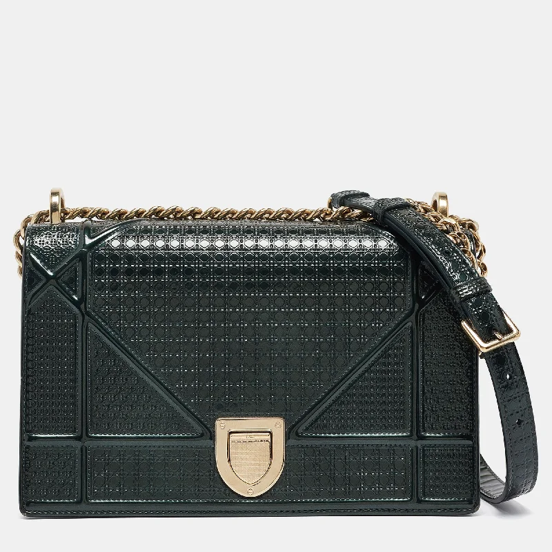 DIOR Green Patent Leather Medium ama Shoulder Bag