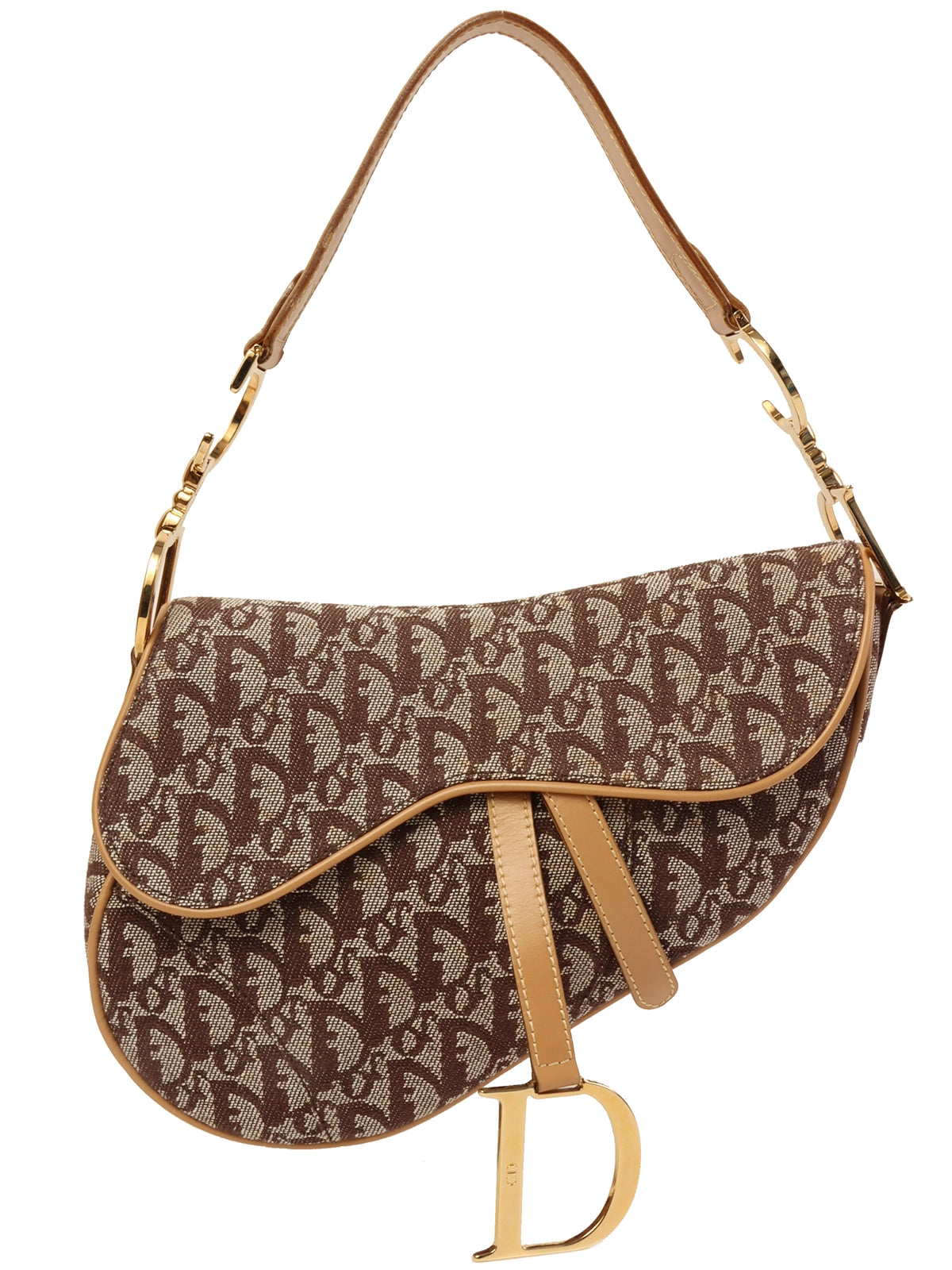 DIOR Trotter Pattern Saddle Bag Brown