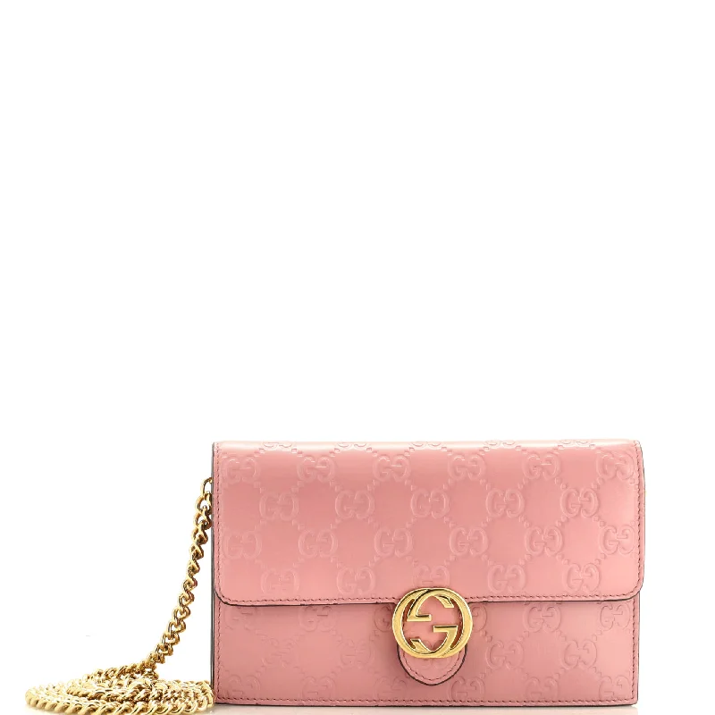 Icon Wallet on Chain Guccissima Leather