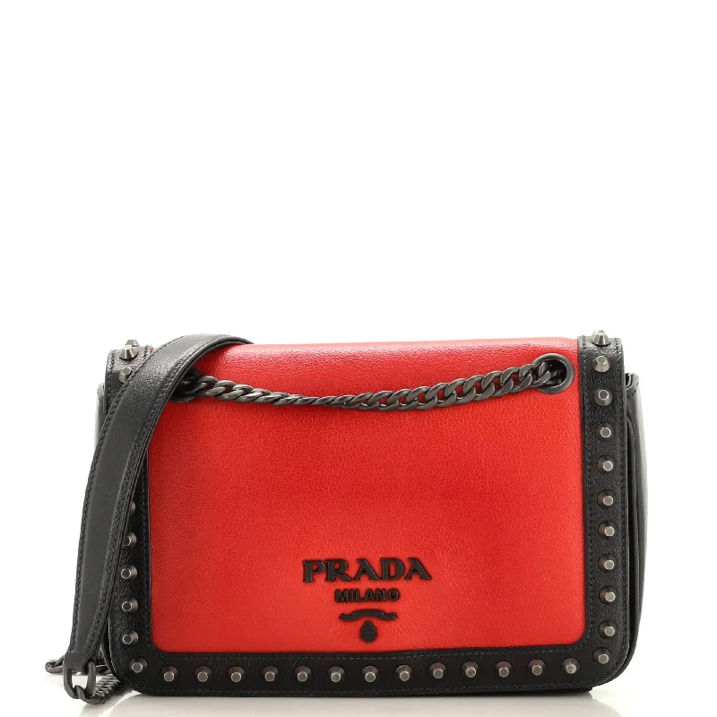 Chain Flap Bag Studded Glace Calf Small